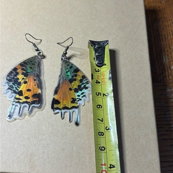 Colorful Butterfly Wing Earrings - Picture 3 of 3